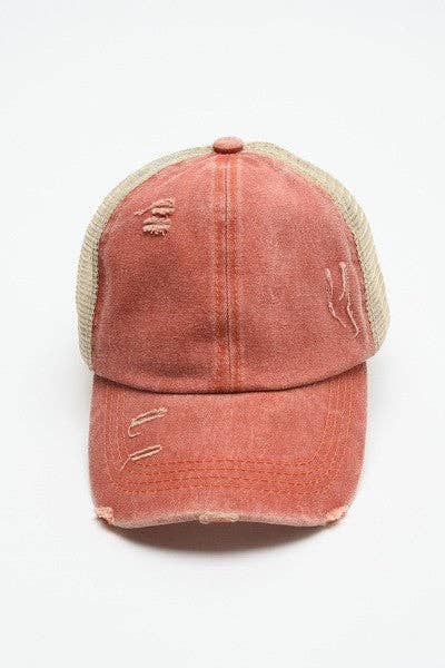 Premium Distress Mesh Back Baseball Cap