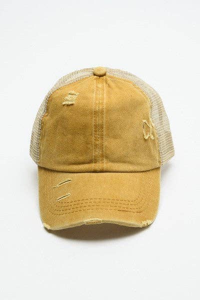 Premium Distress Mesh Back Baseball Cap