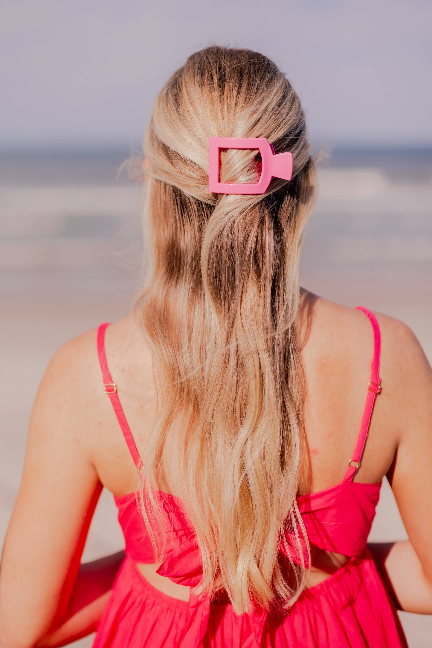 Square Flat Hair Clip | Small | Paradise Pink