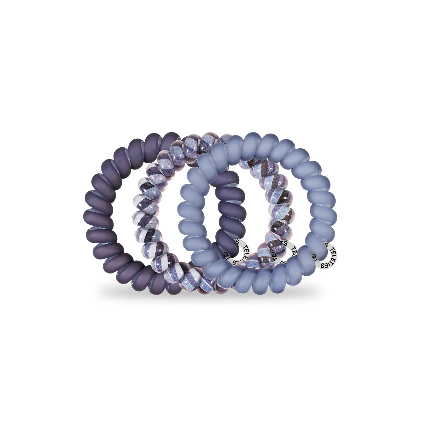 Midnight Rain - Large Spiral Hair Coils, Hair Ties, 3-pack