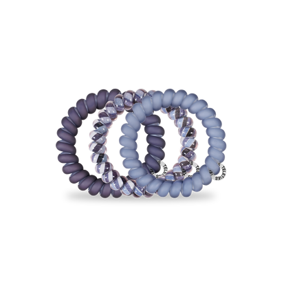Midnight Rain - Large Spiral Hair Coils, Hair Ties, 3-pack
