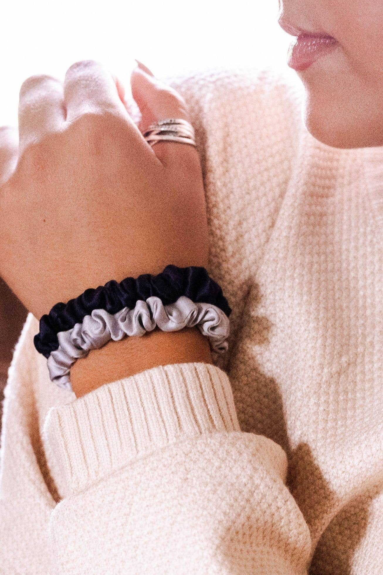 Silver Flames - Small Scrunchie, 3-Pack