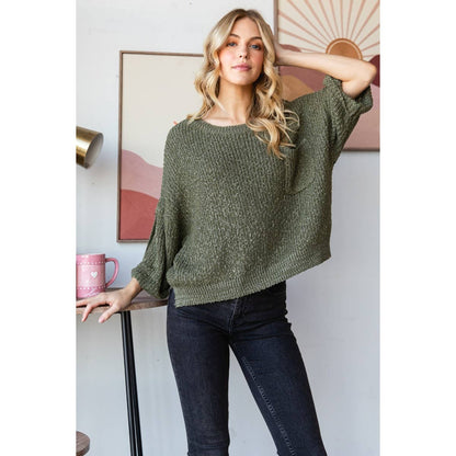 Eliza Sweater Top | Olive