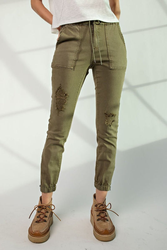 Urban Explorer Distressed Joggers | Army