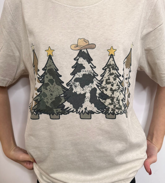 Cowhide Christmas Tree Tee