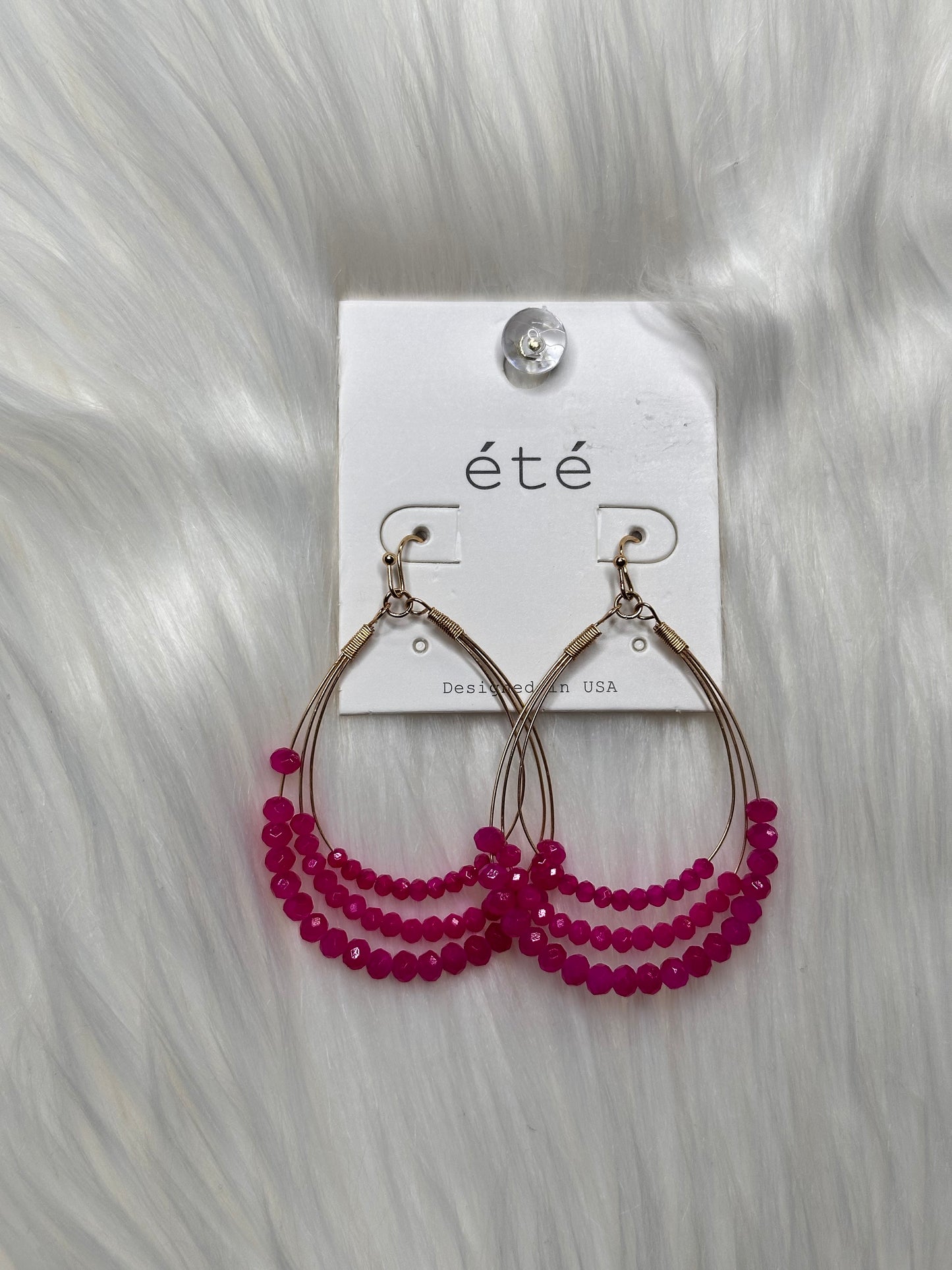 Glass Bead Teardrop Earring