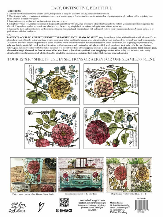 Ladies in Waiting IOD Transfer, Back Packaging