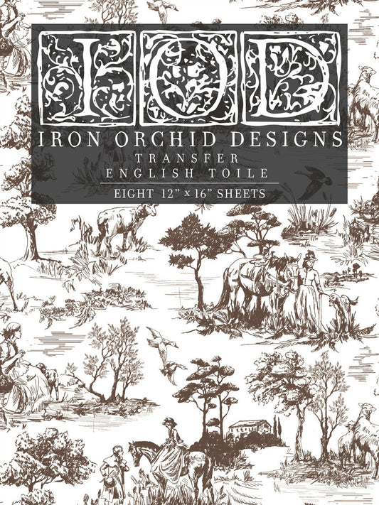 English Toile IOD Transfer 12×16 Pad Front Packaging