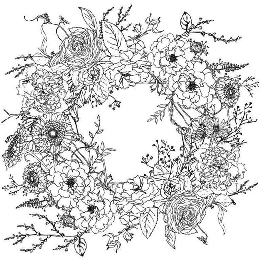 Winter's Song Wreath 24x24 Paintable Decor Transfer