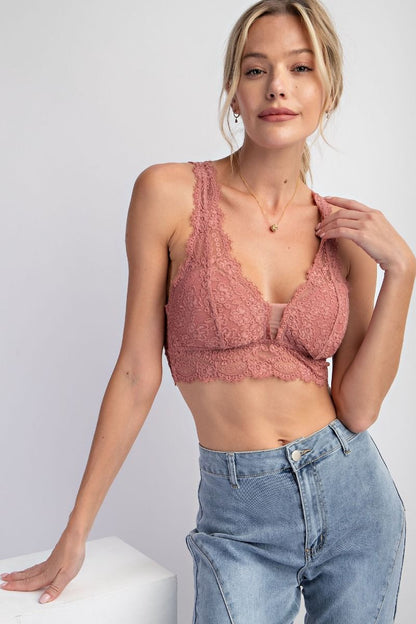 Laced Bralette - Mauve