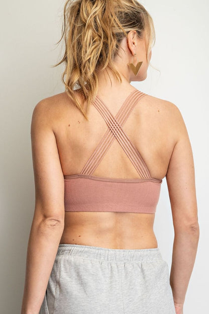 Crochet Rib Bralette - Mauve