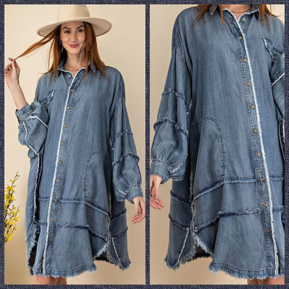 JR-EASEL Oversized Shirt Dress | L