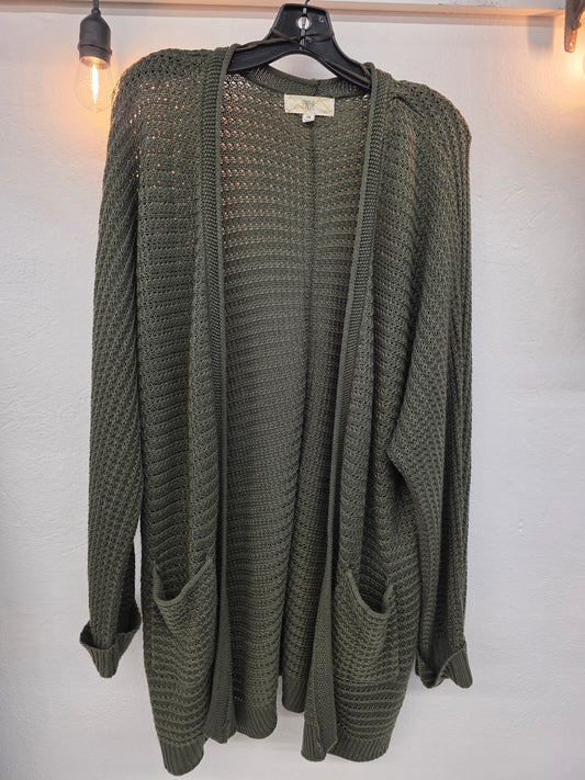 JR - Olive Green Knit Cardigan | 2XL