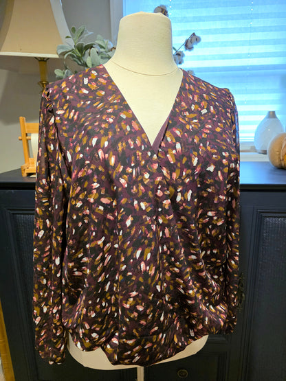 JR-Nine Britton Cavanna Faux Wrap Blouse | 2X