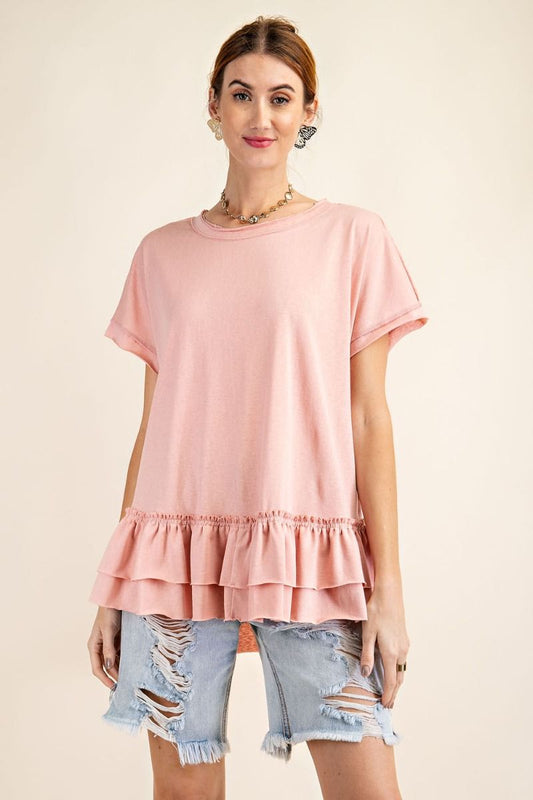 Jersey Ruffle Tunic | Rose