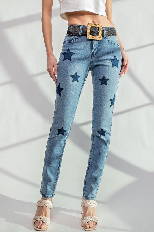 Starry Patch Denim Jeans