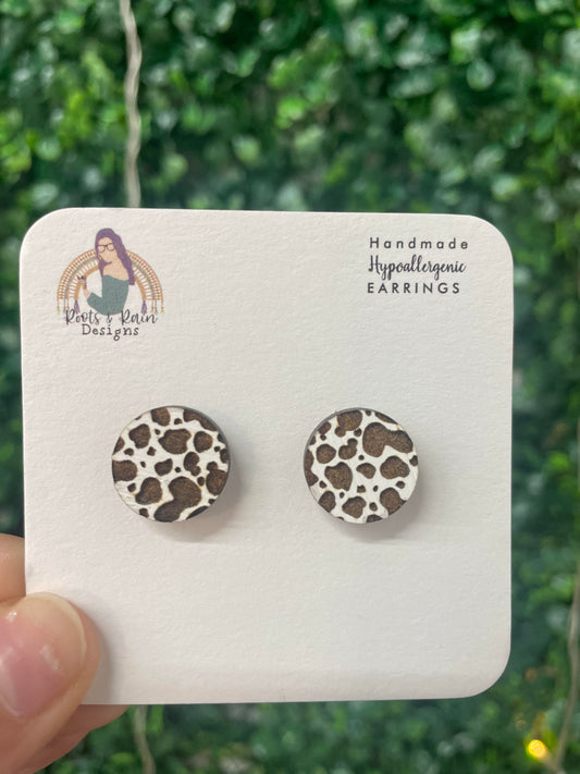 Cow Print Studs