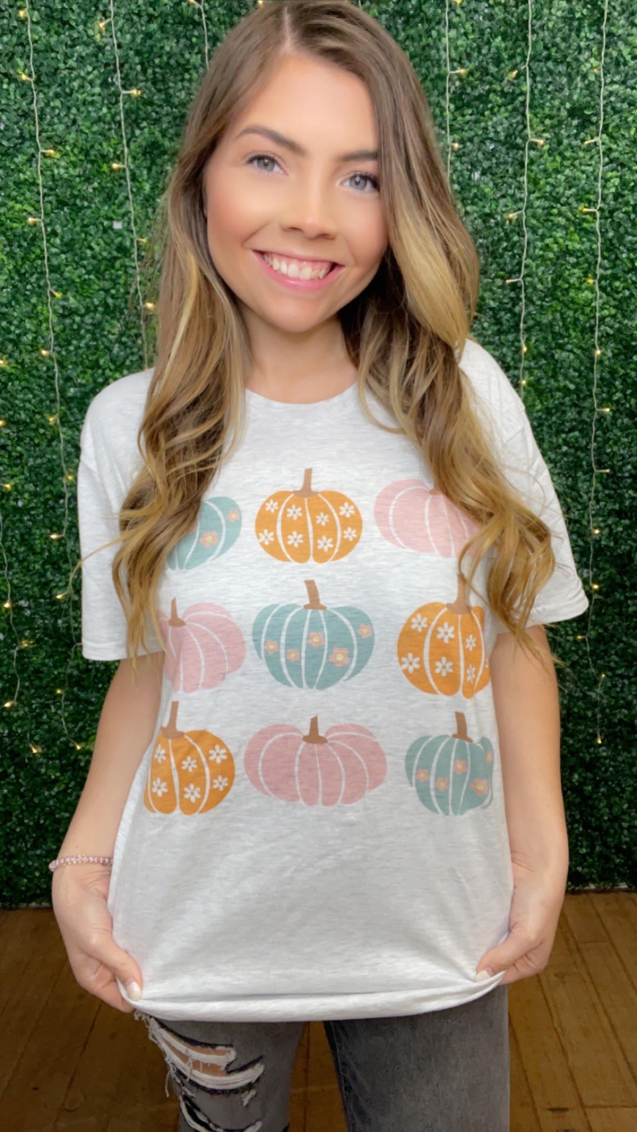 Pumpkin Grid Graphic Tee