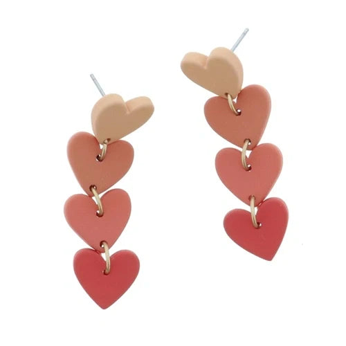 Matte Ombre Hearts Earring