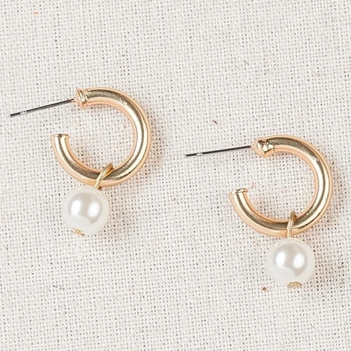 Rebecca Earrings Gold With Pearl