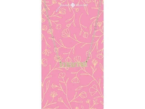 Gold "mama" Bar Necklace