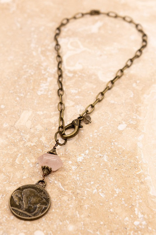 Jordan Buffalo Necklace Blush