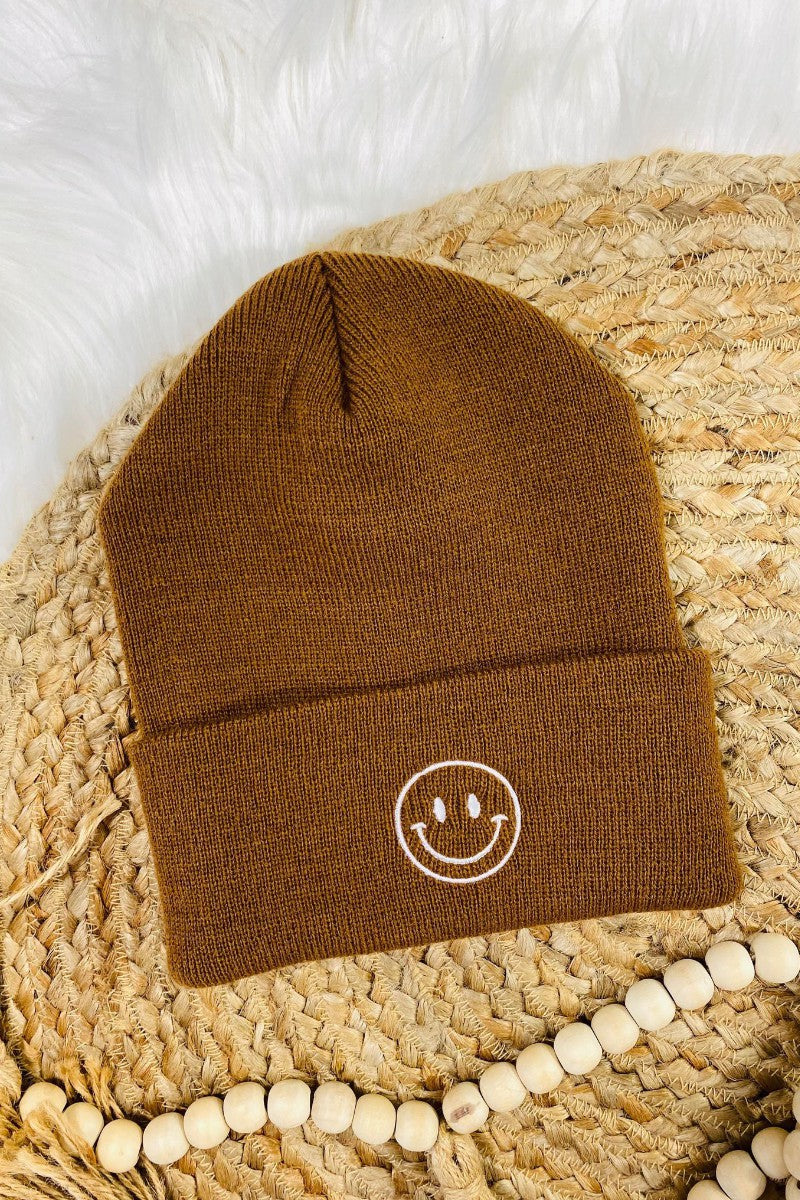 Smiley Beanie Brown