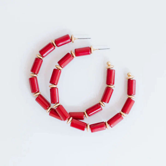 Cara Earrings- Maroon