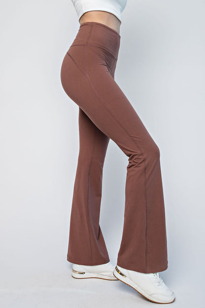 Let's Chill Flared Yoga Pants Brown