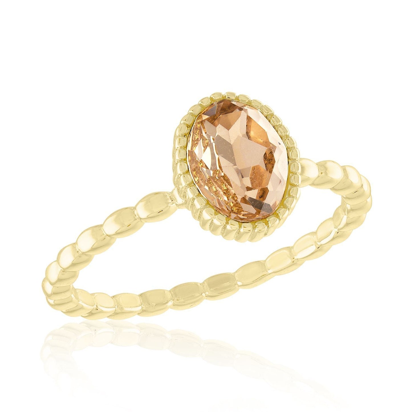Vintage Rose Oval Gold Layers Rings