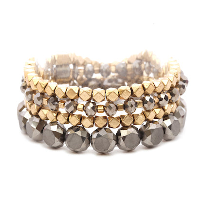 Jane Hermatite Gold Bracelet