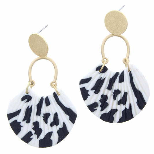 Gold Polymer Spot Earrings