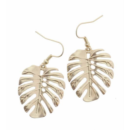 Gold Palm Leaf Earrings