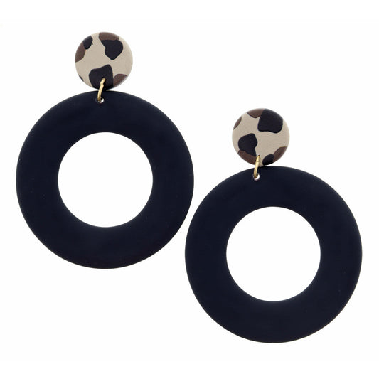 My Look Earrings Black Circle