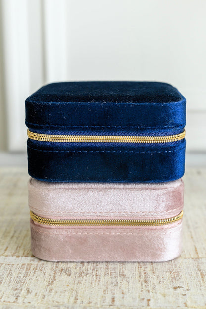 Kept and Carried Velvet Jewelry Box in Navy