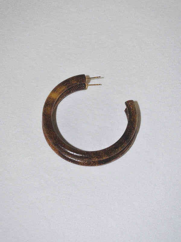 Robles Wood Earrings: Small Hoop