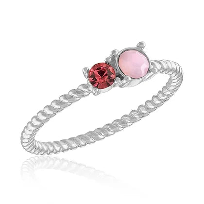 Duo Rose Twisted Stack Ring