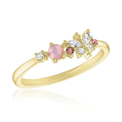 Rose Water Opal Butterfly Gold Layers Ring