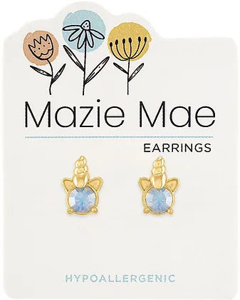Gold Opal Unicorn Stud Mazie Mae Earring