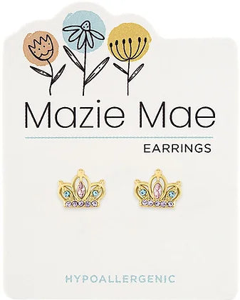 Gold Crown Stud Mazie Mae Earring