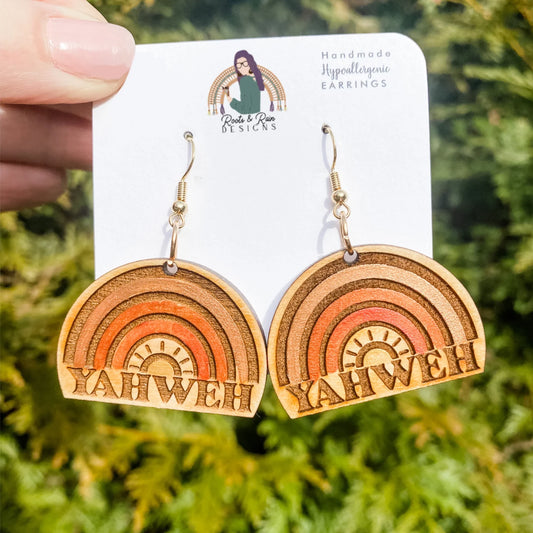 Yahweh Rainbow Dangle Earrings with Hook