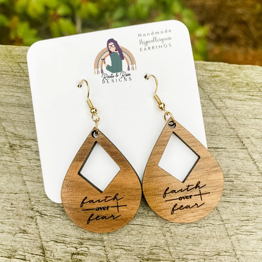 Faith over Fear Dangle Earrings