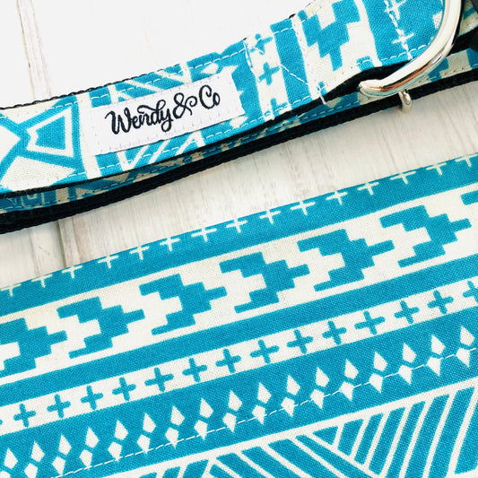 Pura Vida Dog Collar- Cyan