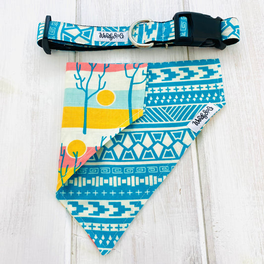 Pura Vida Dog Bandana- Cyan