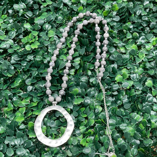 Clara Silver Grey Necklace