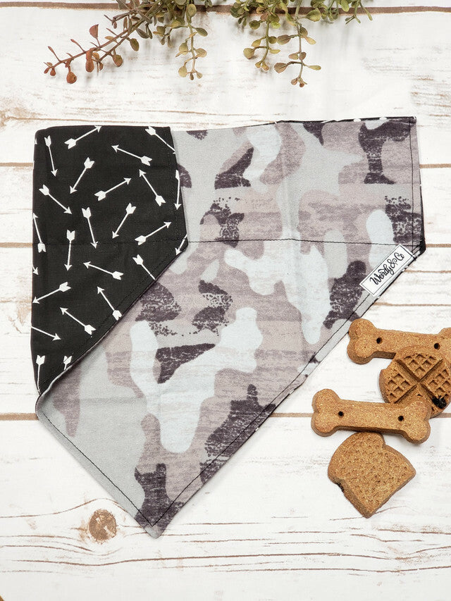 X-Large Dog Bandana - Gray Camo