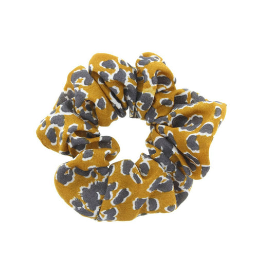 Mustard & Grey Leopard Scrunchie