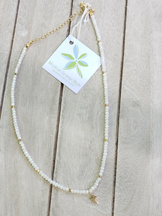 Bolt White Necklace
