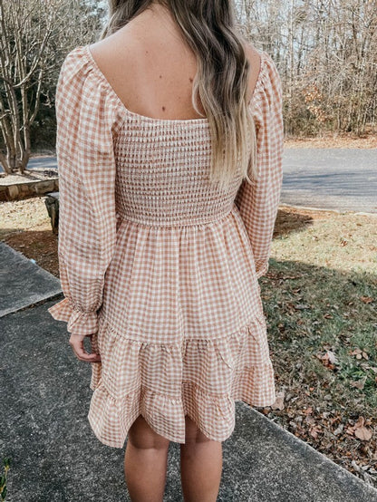 This Moment Mini Dress- Taupe