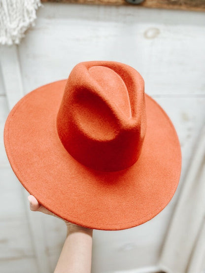 Rust Wide Brim Hat